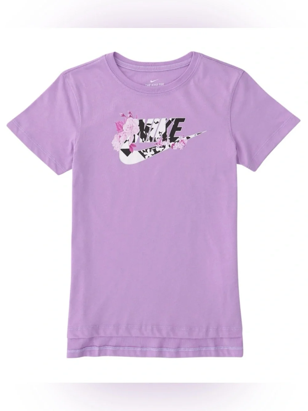 Nike Sportswear Big Kids' (Girls') Center Logo Short Sleeve T-Shirt Purple Youth